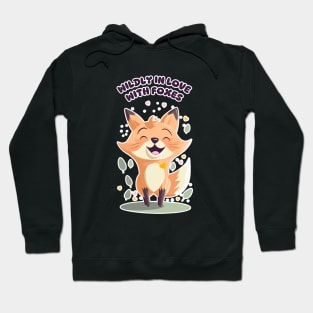 Wildly in Love with Foxes Fun and Cute Animal Print Design Hoodie